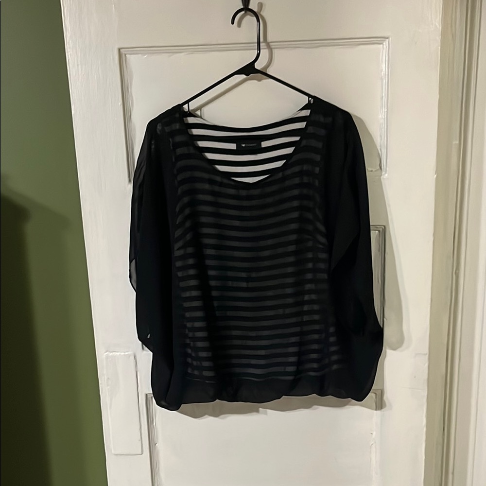Elegant Black Striped Women's Top